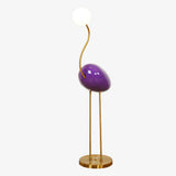 Elegant Flamingo Sculpture Standing Light with Frosted Glass Shade for Modern Interiors