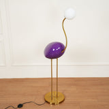 Elegant Flamingo Sculpture Standing Light with Frosted Glass Shade for Modern Interiors