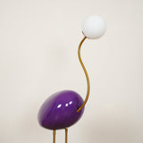 Elegant Flamingo Sculpture Standing Light with Frosted Glass Shade for Modern Interiors