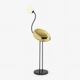 Elegant Flamingo Sculpture Standing Light with Frosted Glass Shade for Modern Interiors