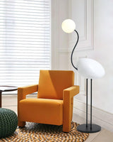 Elegant Flamingo Sculpture Standing Light with Frosted Glass Shade for Modern Interiors