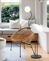 Elegant Flamingo Sculpture Standing Light with Frosted Glass Shade for Modern Interiors