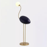Elegant Flamingo Sculpture Standing Light with Frosted Glass Shade for Modern Interiors
