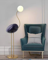 Elegant Flamingo Sculpture Standing Light with Frosted Glass Shade for Modern Interiors