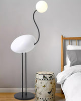 Elegant Flamingo Sculpture Standing Light with Frosted Glass Shade for Modern Interiors