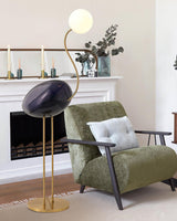 Elegant Flamingo Sculpture Standing Light with Frosted Glass Shade for Modern Interiors