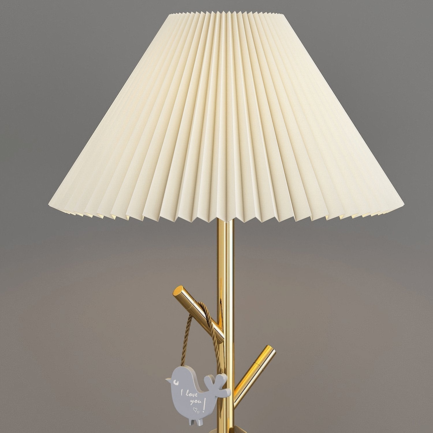 Flapper Elegant Standing Floor Lamp with Marble Base and Fabric Shade
