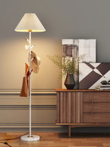 Flapper Elegant Standing Floor Lamp with Marble Base and Fabric Shade