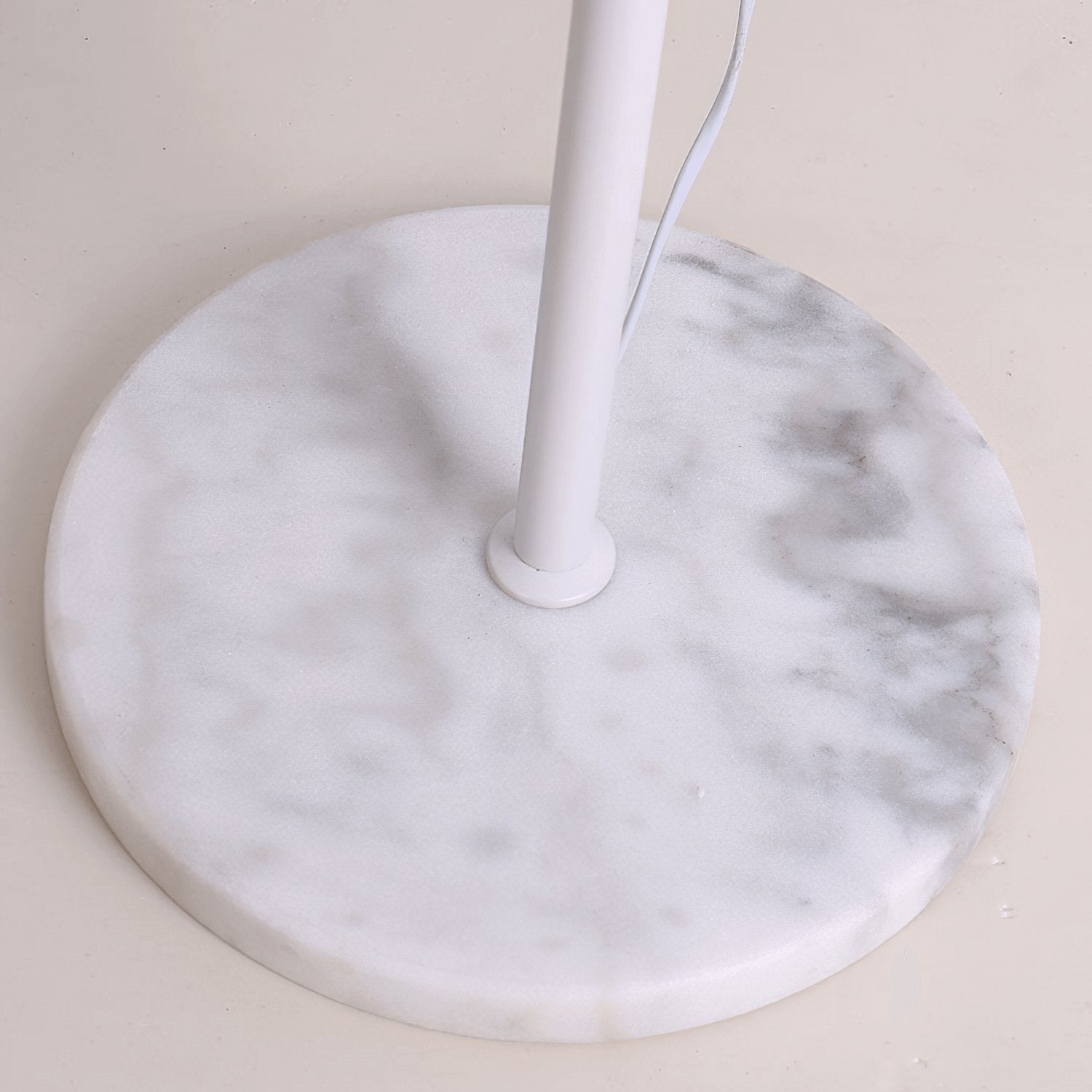 Flapper Elegant Standing Floor Lamp with Marble Base and Fabric Shade