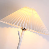 Flapper Elegant Standing Floor Lamp with Marble Base and Fabric Shade