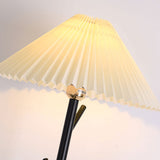 Flapper Elegant Standing Floor Lamp with Marble Base and Fabric Shade