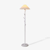 Flapper Elegant Standing Floor Lamp with Marble Base and Fabric Shade