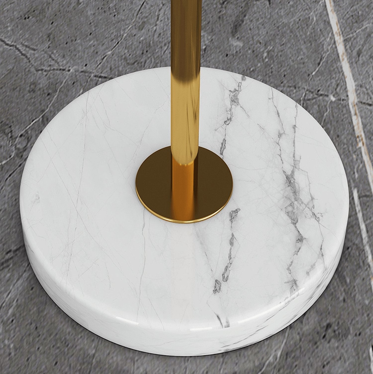 Flapper Elegant Standing Floor Lamp with Marble Base and Fabric Shade