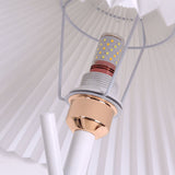 Flapper Elegant Standing Floor Lamp with Marble Base and Fabric Shade