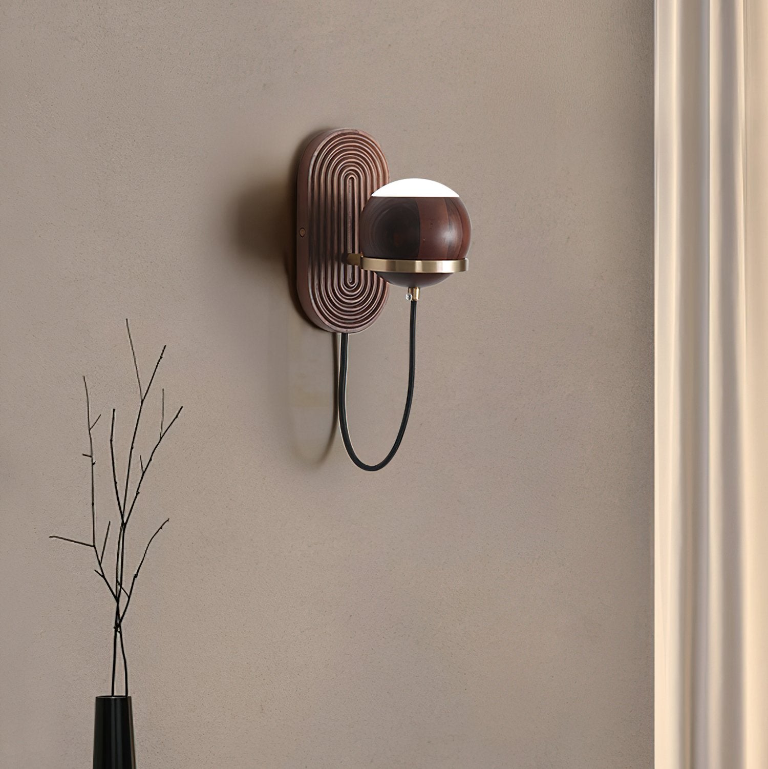 modern-walnut-wood-and-brass-round-wall-lamp-with-tri-color-integrated-led-sconce