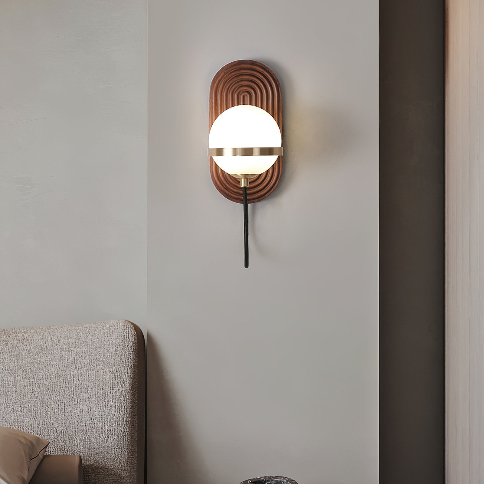 modern-walnut-wood-and-brass-round-wall-lamp-with-tri-color-integrated-led-sconce