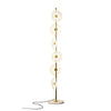 Floating Raindrop LED Floor Lamp Gold Finish and White Marble Pedestal