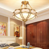 Elegant Floral Brass Flush Mount Ceiling Light with Milk Glass Shade