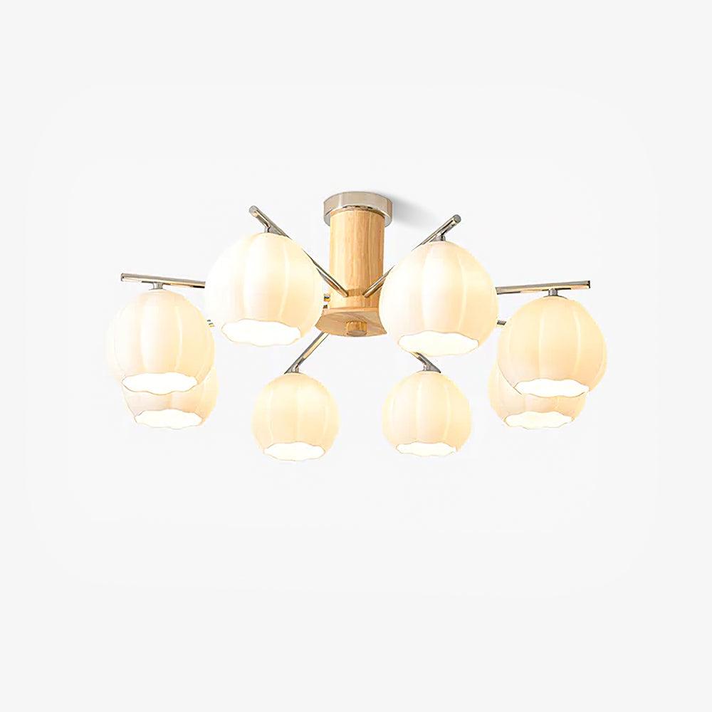 Modern Flower Buds Flush Mount Ceiling Light with Floral Glass Shades