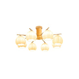 Modern Flower Buds Flush Mount Ceiling Light with Floral Glass Shades