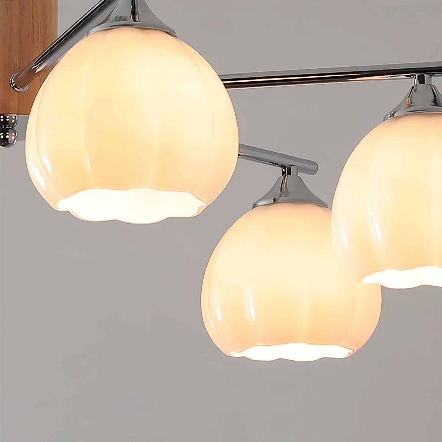 Modern Flower Buds Flush Mount Ceiling Light with Floral Glass Shades