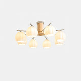 Modern Flower Buds Flush Mount Ceiling Light with Floral Glass Shades