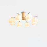 Modern Flower Buds Flush Mount Ceiling Light with Floral Glass Shades