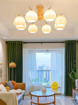 Modern Flower Buds Flush Mount Ceiling Light with Floral Glass Shades