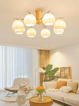 Modern Flower Buds Flush Mount Ceiling Light with Floral Glass Shades
