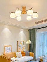 Modern Flower Buds Flush Mount Ceiling Light with Floral Glass Shades