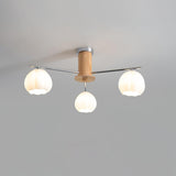 Modern Flower Buds Flush Mount Ceiling Light with Floral Glass Shades