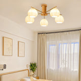 Modern Flower Buds Flush Mount Ceiling Light with Floral Glass Shades
