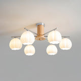 Modern Flower Buds Flush Mount Ceiling Light with Floral Glass Shades