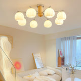 Modern Flower Buds Flush Mount Ceiling Light with Floral Glass Shades