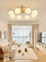 Modern Flower Buds Flush Mount Ceiling Light with Floral Glass Shades