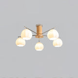 Modern Flower Buds Flush Mount Ceiling Light with Floral Glass Shades