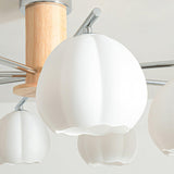 Modern Flower Buds Flush Mount Ceiling Light with Floral Glass Shades