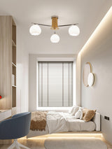 Modern Flower Buds Flush Mount Ceiling Light with Floral Glass Shades