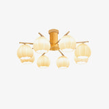 Modern Flower Buds Flush Mount Ceiling Light with Floral Glass Shades
