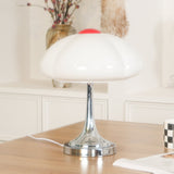 Modern Flower Petal Glass Table Lamp Contemporary Chrome Accent Light for Bedroom and Living Room