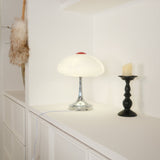 Modern Flower Petal Glass Table Lamp Contemporary Chrome Accent Light for Bedroom and Living Room