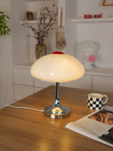 Modern Flower Petal Glass Table Lamp Contemporary Chrome Accent Light for Bedroom and Living Room