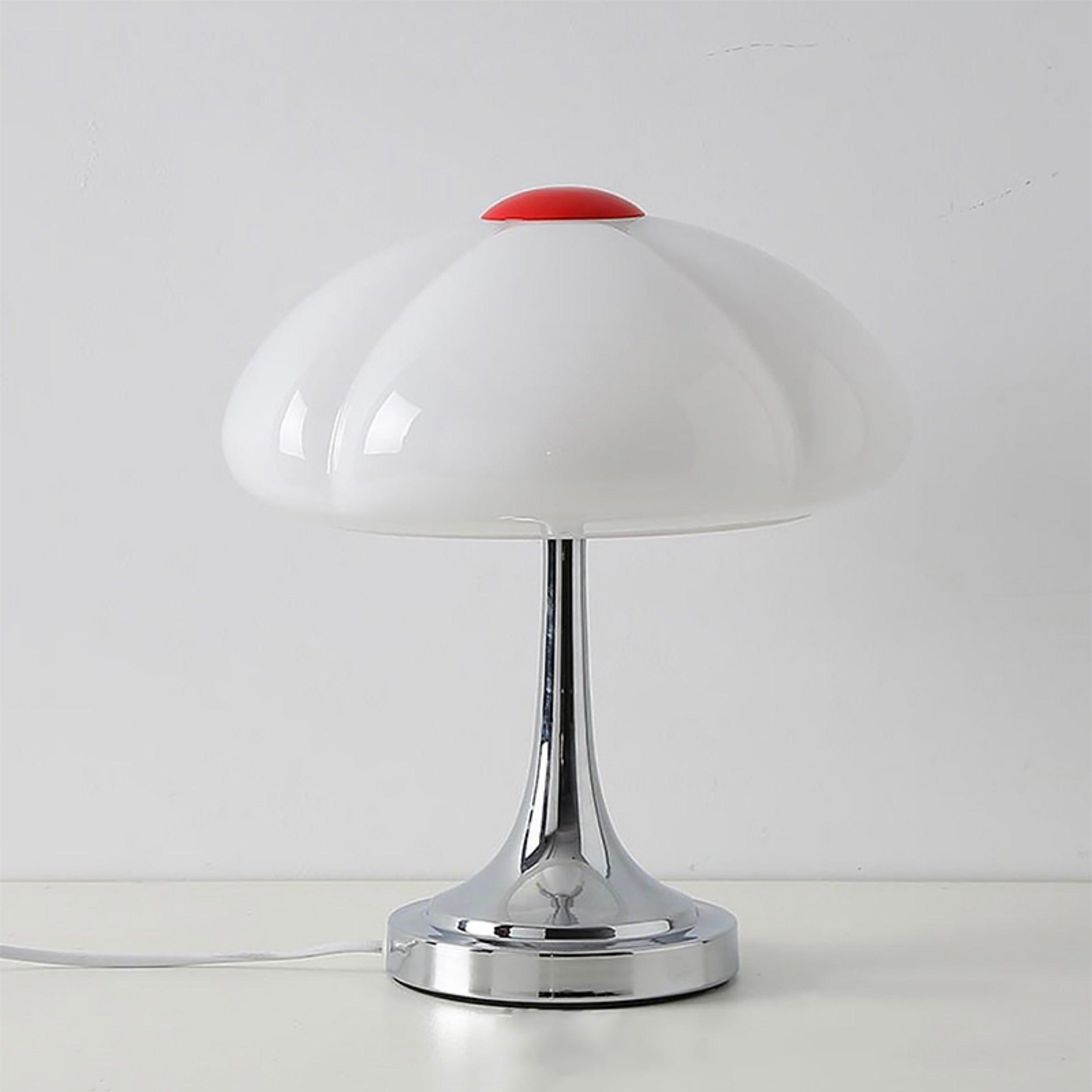 Modern Flower Petal Glass Table Lamp Contemporary Chrome Accent Light for Bedroom and Living Room