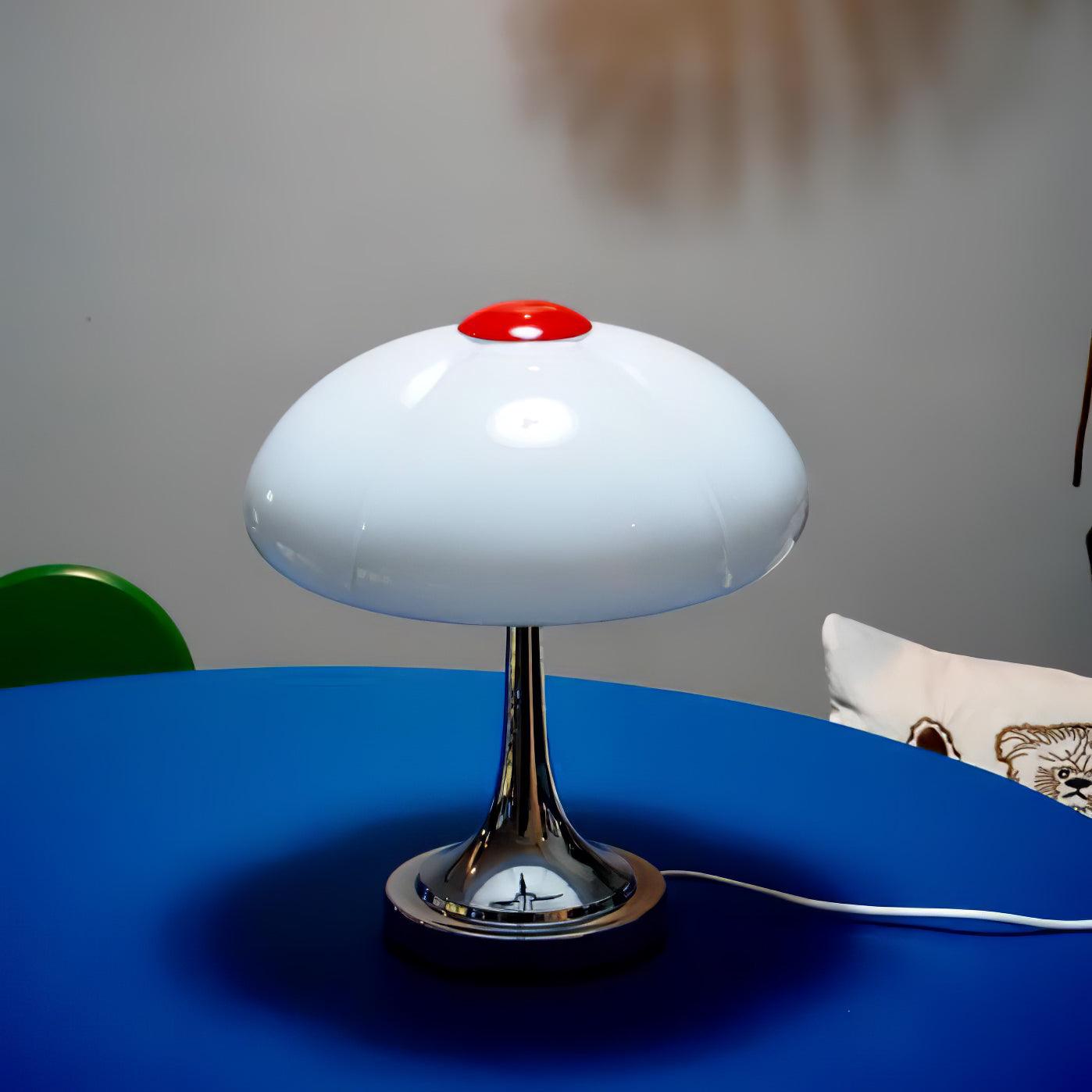 Modern Flower Petal Glass Table Lamp Contemporary Chrome Accent Light for Bedroom and Living Room
