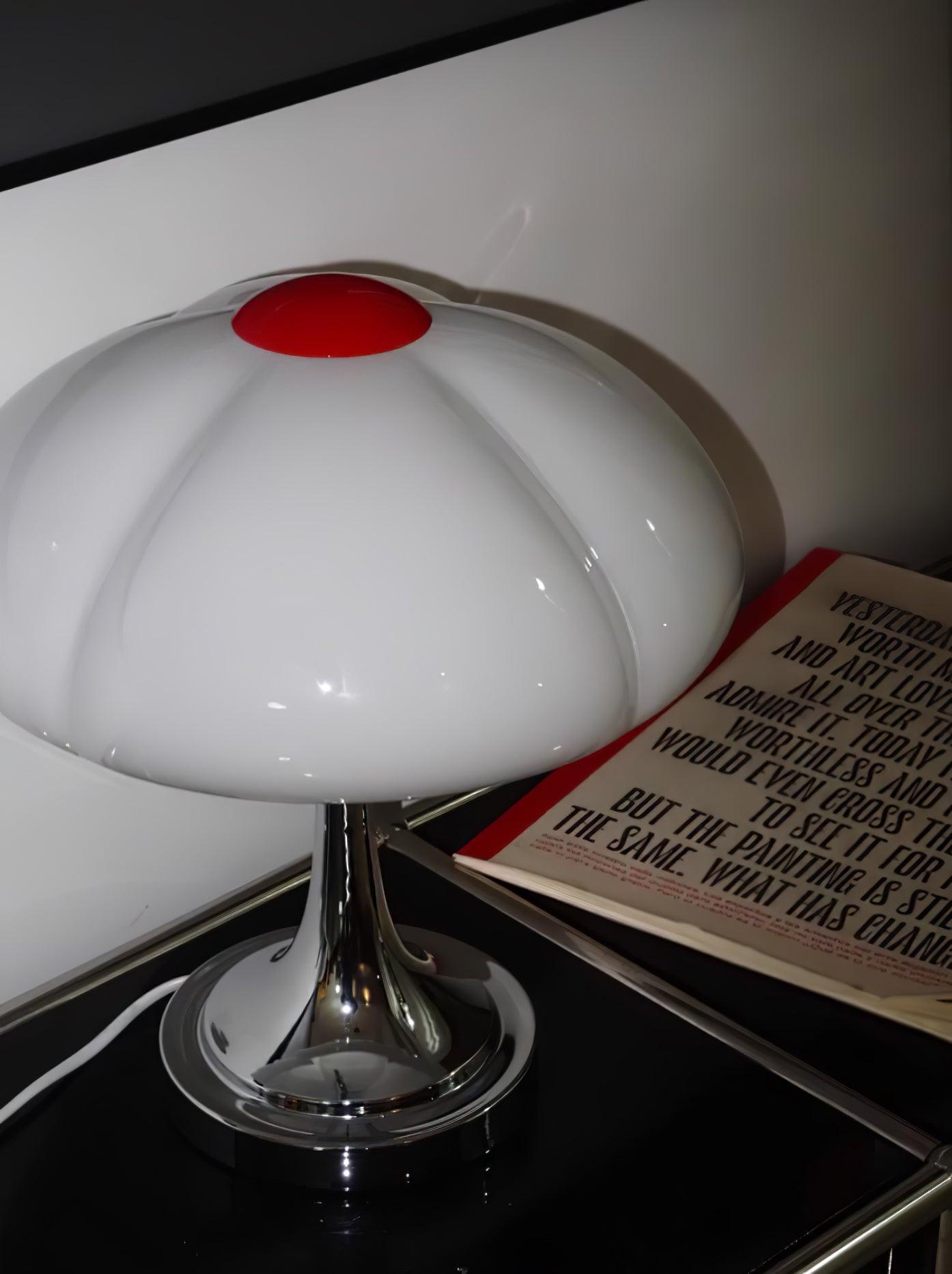 Modern Flower Petal Glass Table Lamp Contemporary Chrome Accent Light for Bedroom and Living Room