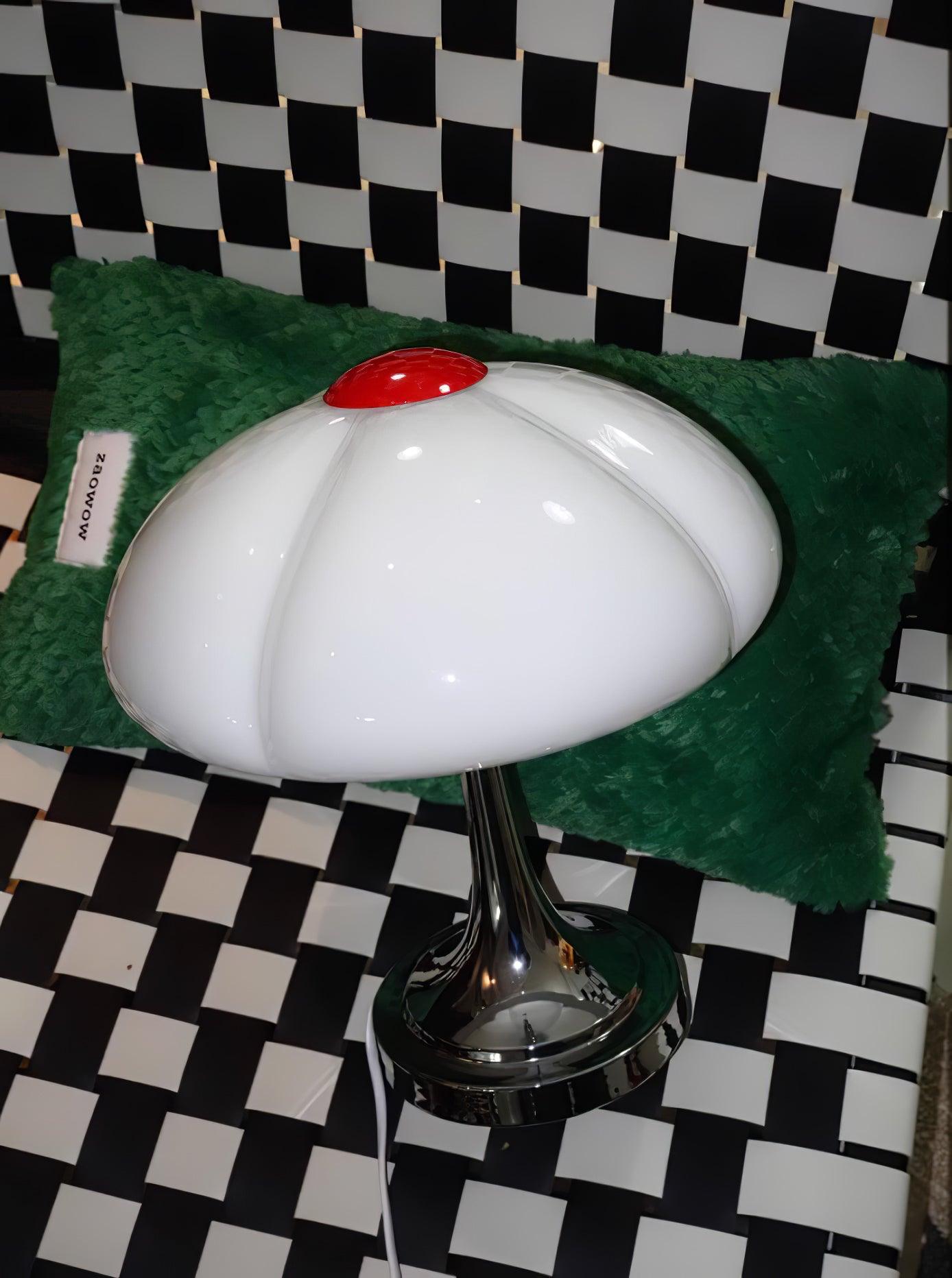 Modern Flower Petal Glass Table Lamp Contemporary Chrome Accent Light for Bedroom and Living Room