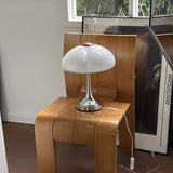 Modern Flower Petal Glass Table Lamp Contemporary Chrome Accent Light for Bedroom and Living Room