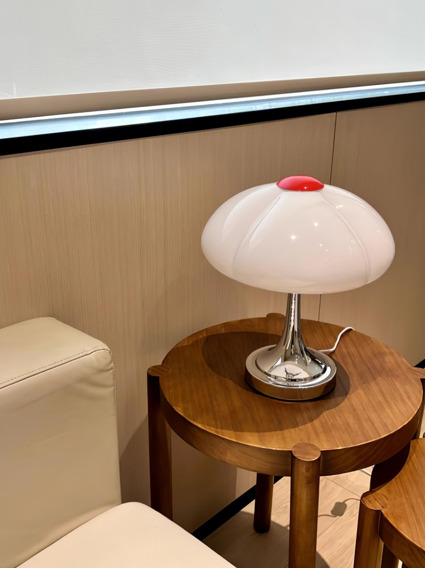Modern Flower Petal Glass Table Lamp Contemporary Chrome Accent Light for Bedroom and Living Room