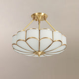 Modern Flower Shape Frosted Glass Flush Mount Light for Bedrooms and Hallways