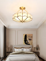 Modern Flower Shape Frosted Glass Flush Mount Light for Bedrooms and Hallways